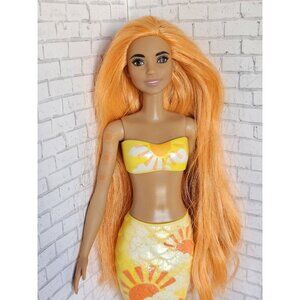 Mattel 2015 Barbie Color Reveal Mermaid Edition Orange Hair Tan Fashion Doll HTF